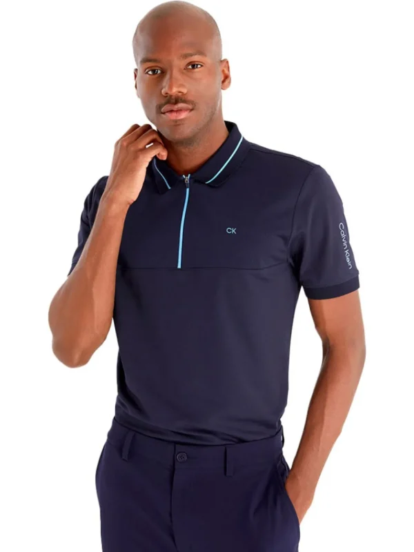 Men Calvin Klein Shirts< Whitman Zipped Polo - Navy