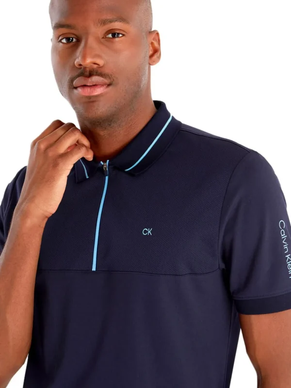 Men Calvin Klein Shirts< Whitman Zipped Polo - Navy