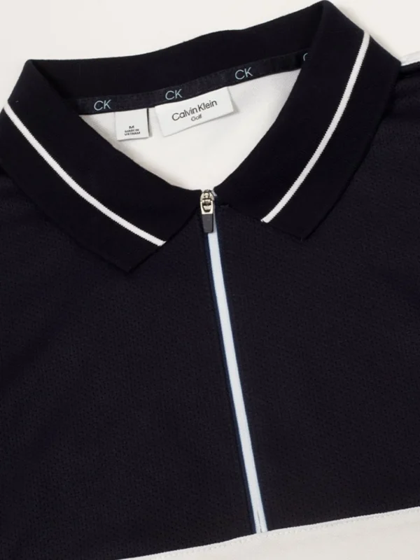 Men Calvin Klein Shirts< Whitman Zipped Polo - White/Navy