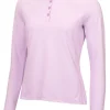 Women Calvin Klein Shirts< Women'S Blair Long Sleeve Polo - Lilac