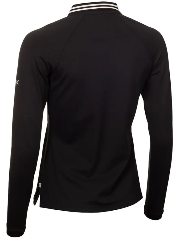 Women Calvin Klein Shirts< Women'S Blair Long Sleeve Polo - Black