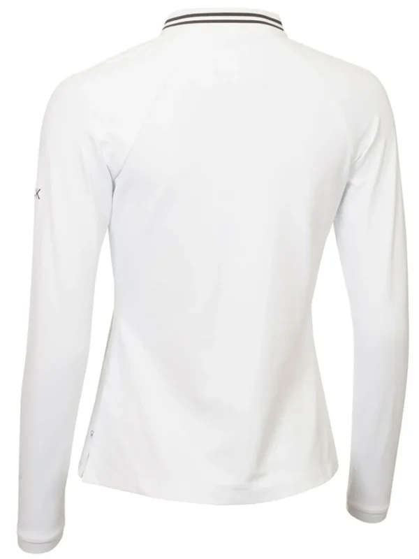 Women Calvin Klein Shirts< Women'S Blair Long Sleeve Polo - White