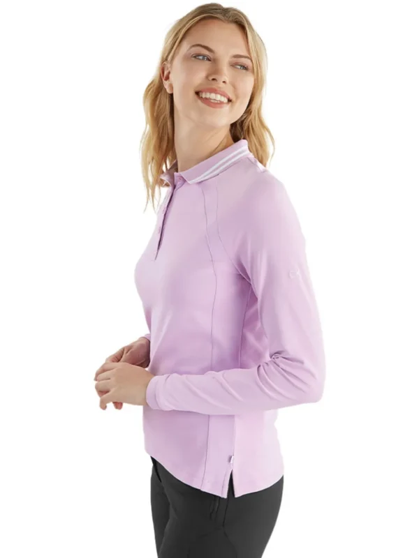 Women Calvin Klein Shirts< Women'S Blair Long Sleeve Polo - Lilac