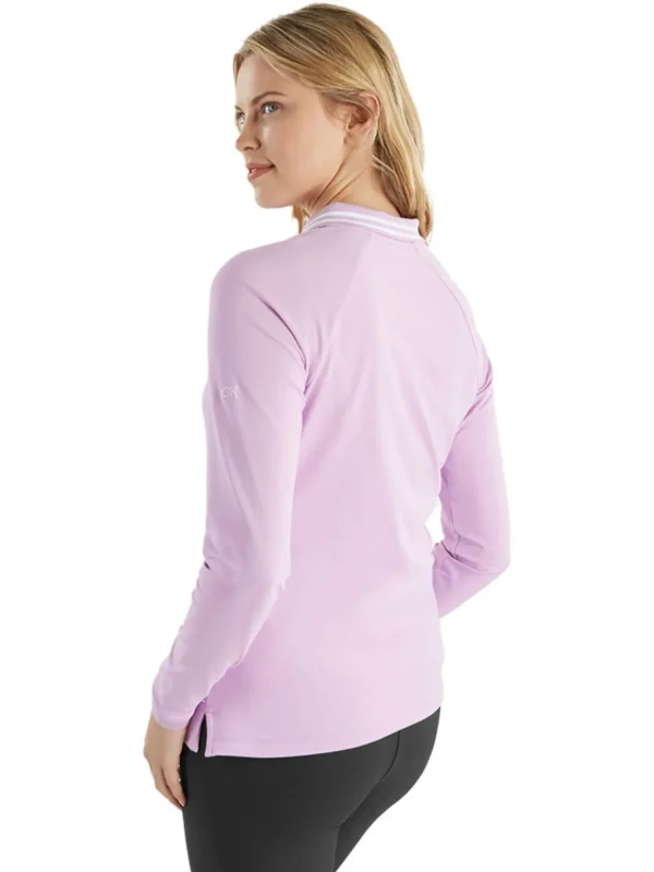 Women Calvin Klein Shirts< Women'S Blair Long Sleeve Polo - Lilac