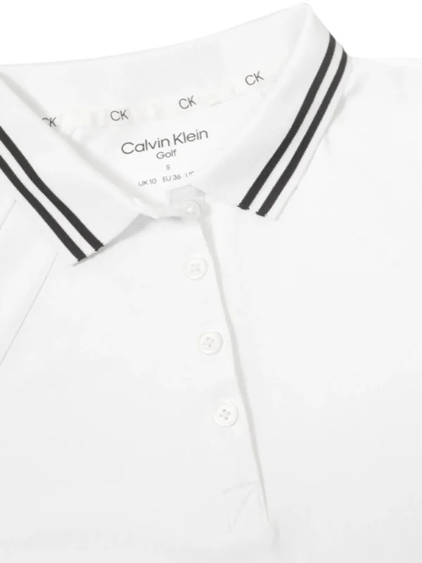 Women Calvin Klein Shirts< Women'S Blair Long Sleeve Polo - White