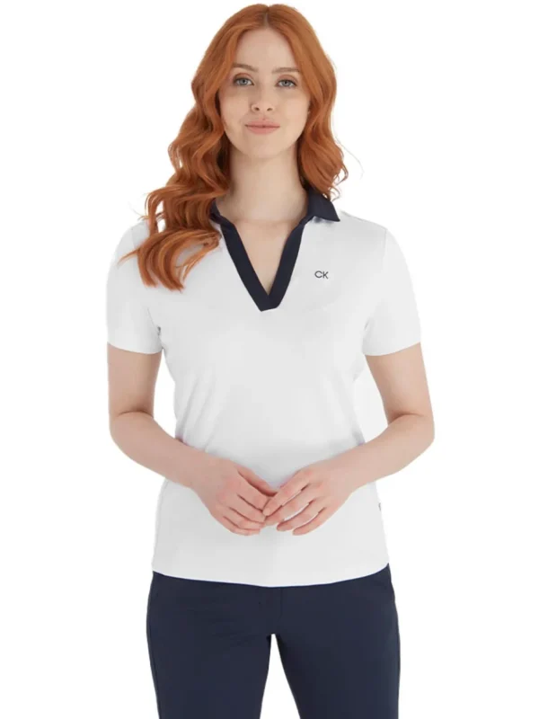 Women Calvin Klein Shirts< Women'S Canisteo Polo - White/Navy