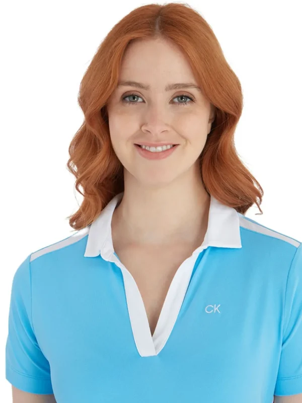 Women Calvin Klein Shirts< Women'S Canisteo Polo - Heritage Blue/White