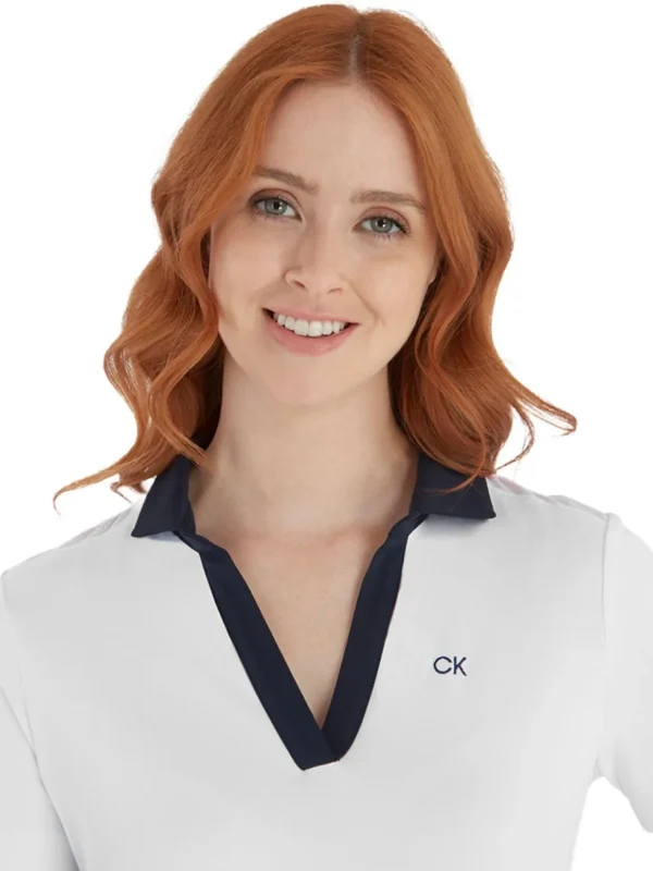 Women Calvin Klein Shirts< Women'S Canisteo Polo - White/Navy