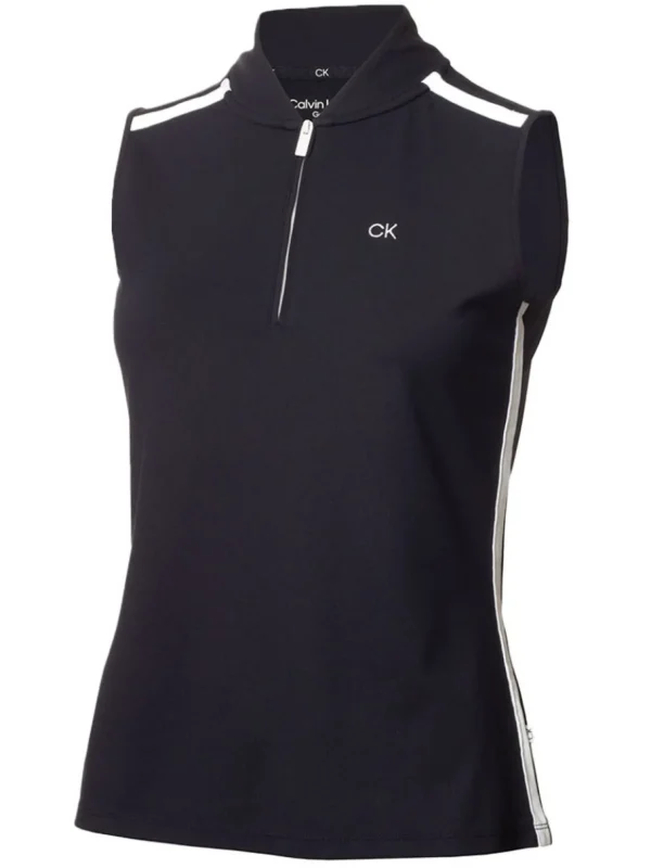 Women Calvin Klein Shirts< Women'S Chenang Sleeveless Polo - Navy/White