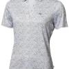 Women Calvin Klein Shirts< Women'S Crackle Polo - White/Navy