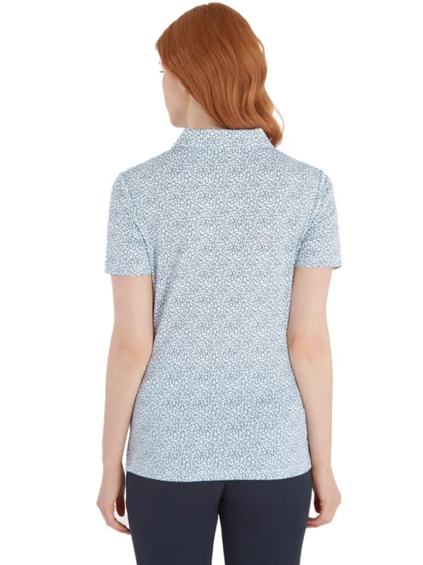 Women Calvin Klein Shirts< Women'S Crackle Polo - White/Navy