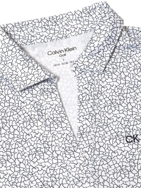 Women Calvin Klein Shirts< Women'S Crackle Polo - White/Navy