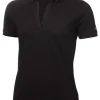 Women Calvin Klein Shirts< Women'S Jenny Open Neck Polo - Black