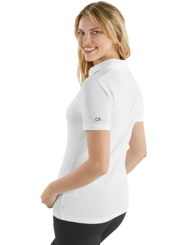 Women Calvin Klein Shirts< Women'S Jenny Open Neck Polo - White