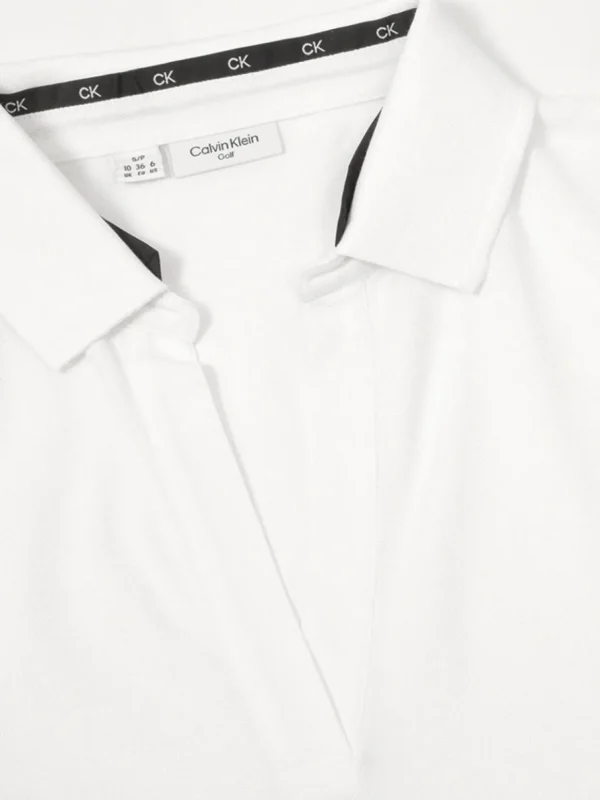 Women Calvin Klein Shirts< Women'S Jenny Open Neck Polo - White