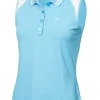 Women Calvin Klein Shirts< Women'S Mohawk Sleeveless Polo - Heritage Blue/White