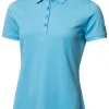 Women Calvin Klein Shirts< Women'S Performance Cotton Pique Polo - Heritage Blue