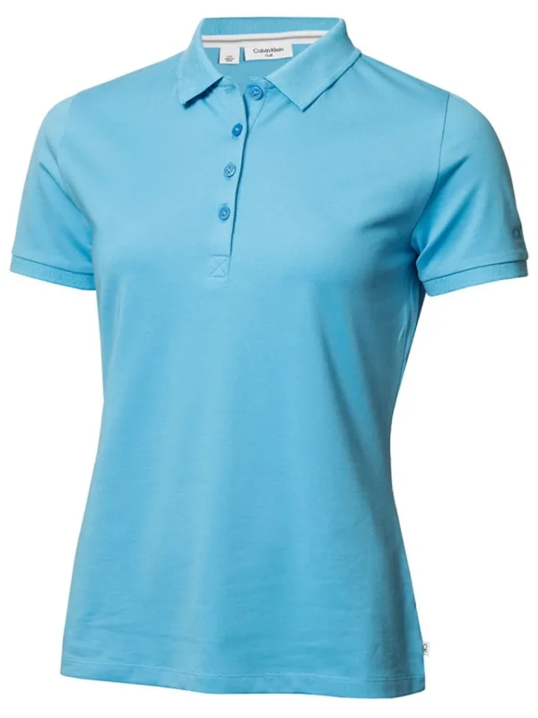 Women Calvin Klein Shirts< Women'S Performance Cotton Pique Polo - Heritage Blue