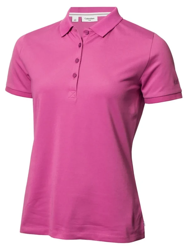 Women Calvin Klein Shirts< Women'S Performance Cotton Pique Polo - Orchid