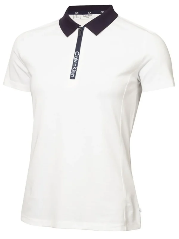 Women Calvin Klein Shirts< Women'S Raquette Polo - White/Navy