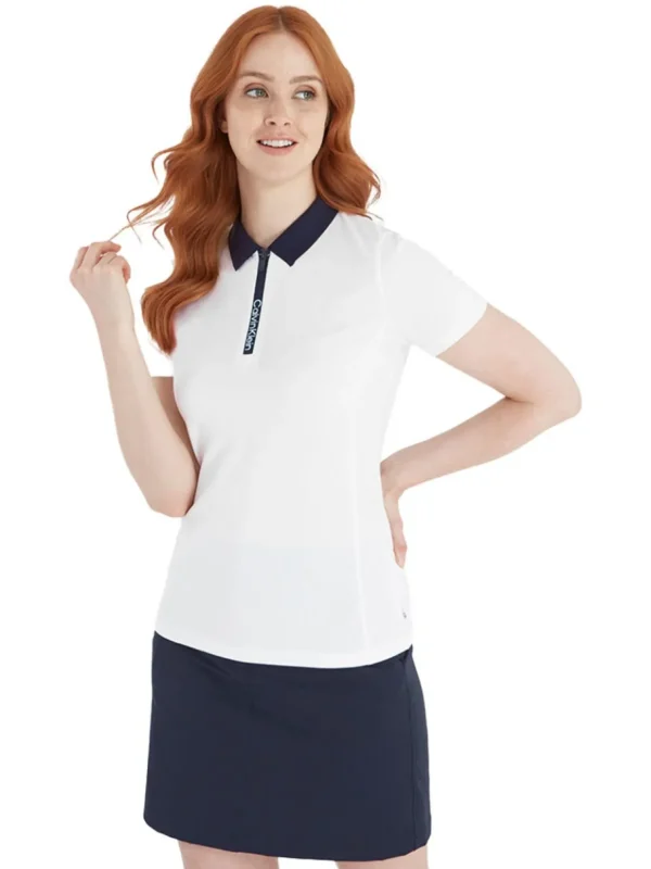 Women Calvin Klein Shirts< Women'S Raquette Polo - White/Navy