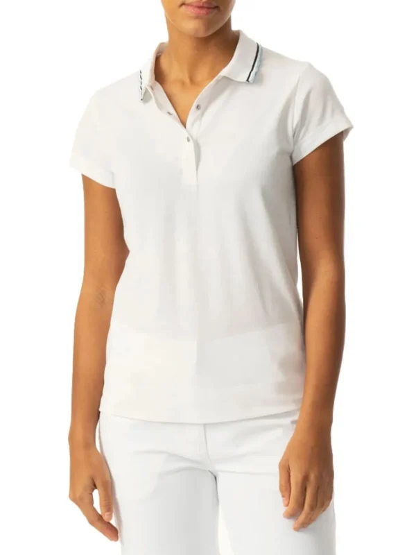 Women Daily Sports Shirts< W Candy Cap Sleeve Polo Shirt - White