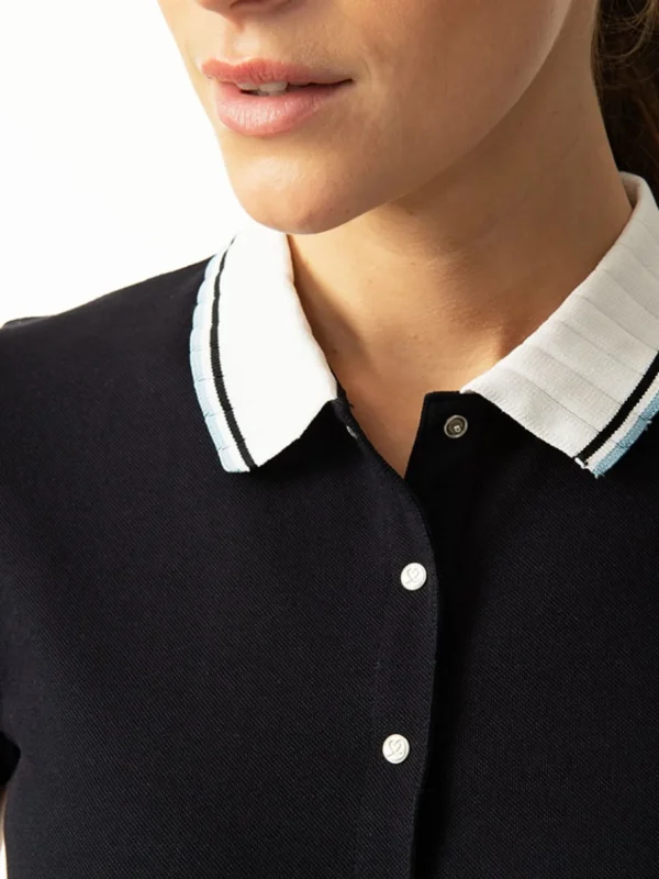 Women Daily Sports Shirts< W Candy Cap Sleeve Polo Shirt - Navy