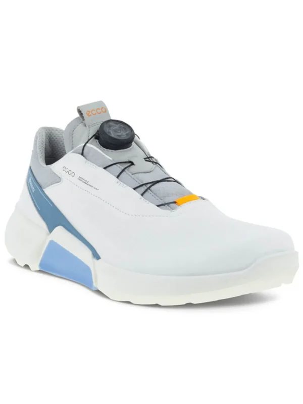 Men Ecco Mens Golf Shoes< M Biom Hybrid 4 Boa Golf Shoes - White/Retro Blue