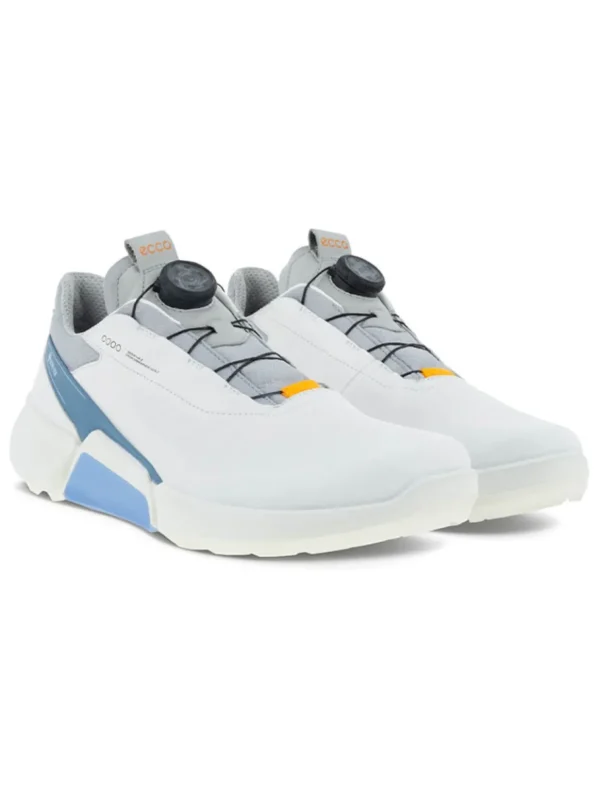 Men Ecco Mens Golf Shoes< M Biom Hybrid 4 Boa Golf Shoes - White/Retro Blue