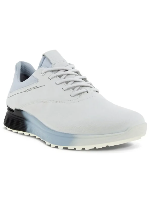 Men Ecco Mens Golf Shoes< M S-Three Golf Shoes - White/Black