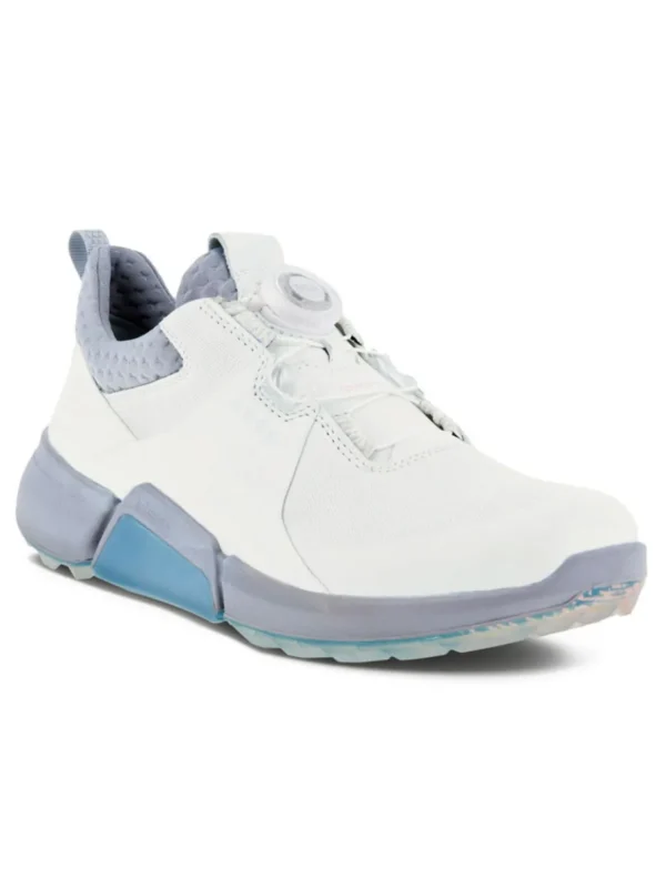 Women Ecco Womens Golf Shoes< W Biom Hybrid 4 Boa Golf Shoes - White/Silver Grey