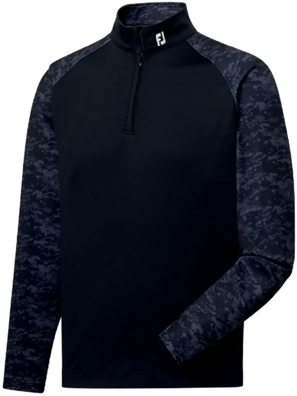 Men FootJoy Jumpers< Camo Colour Block Midlayer (Athletic Fit) - Black