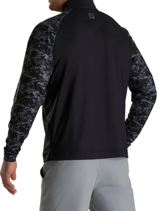 Men FootJoy Jumpers< Camo Colour Block Midlayer (Athletic Fit) - Black