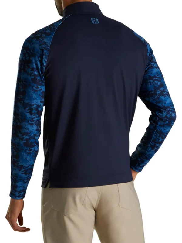 Men FootJoy Jumpers< Camo Colour Block Midlayer (Athletic Fit) - Navy