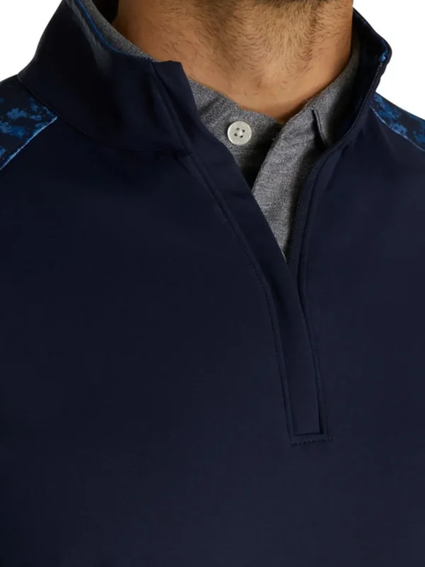 Men FootJoy Jumpers< Camo Colour Block Midlayer (Athletic Fit) - Navy