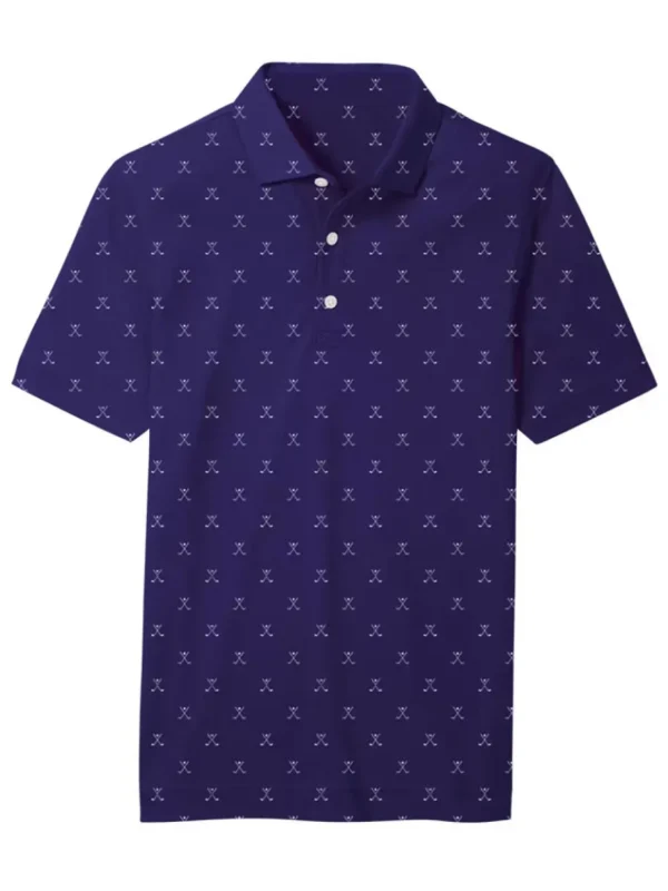 Kids FootJoy Shirts< Junior Golf Print Polo - Navy