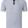 Men FootJoy Shirts< Lisle Circle Print Golf Shirt (Athletic Fit) - Navy/True Blue/Almond