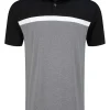 Men FootJoy Shirts< Lisle Colour Block Golf Shirt (Athletic Fit) - Black/White/Charcoal