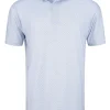 Men FootJoy Shirts< Lisle Geo Print Golf Shirt - White/Light Blue/Navy