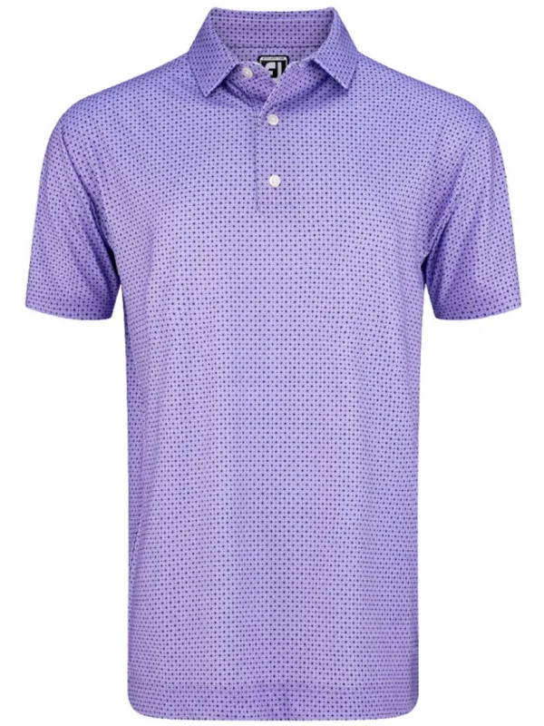 Men FootJoy Shirts< Lisle Geo Print Golf Shirt - Violet/Black/White