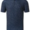 Men FootJoy Shirts< Lisle Glass Print Golf Shirt - Navy