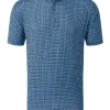 Men FootJoy Shirts< Lisle Half Moon Geo Print Golf Shirt (Athletic Fit) - Navy/Blue/Almond