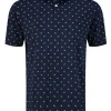 Men FootJoy Shirts< Lisle Paisey Print Golf Shirt (Athletic Fit) - Navy/Sky