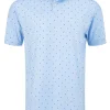 Men FootJoy Shirts< Lisle Paisey Print Golf Shirt (Athletic Fit) - Sky/Navy