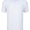 Men FootJoy Shirts< Lisle Paisey Print Golf Shirt (Athletic Fit) - White/Sky