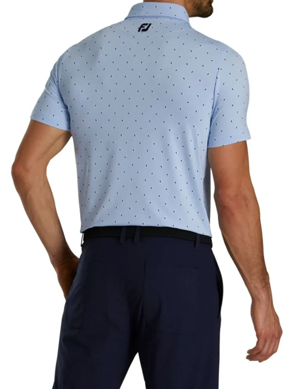 Men FootJoy Shirts< Lisle Paisey Print Golf Shirt (Athletic Fit) - Sky/Navy