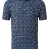 Men FootJoy Shirts< Lisle Travel Print Golf Shirt (Athletic Fit) - Navy/True Blue