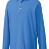 Men FootJoy Shirts< Long Sleeve Sun Protection Polo - Marine