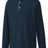 Men FootJoy Shirts< Long Sleeve Sun Protection Polo - Navy