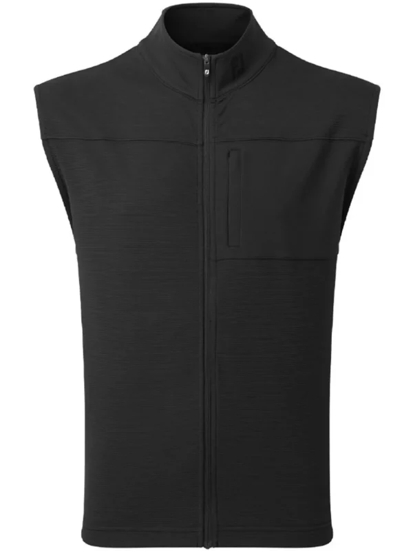 Men FootJoy Vests< Ottoman Full Zip Vest - Black